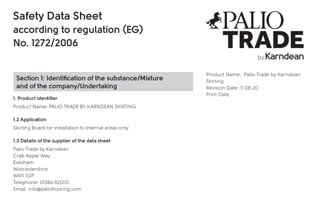 Palio Trade by Karndean Skirting safety sheet